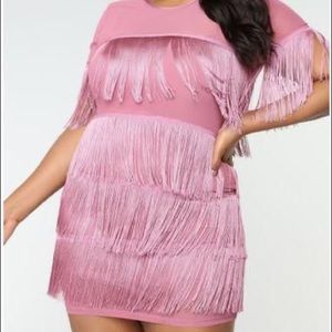 Pink Tassel Mini dress